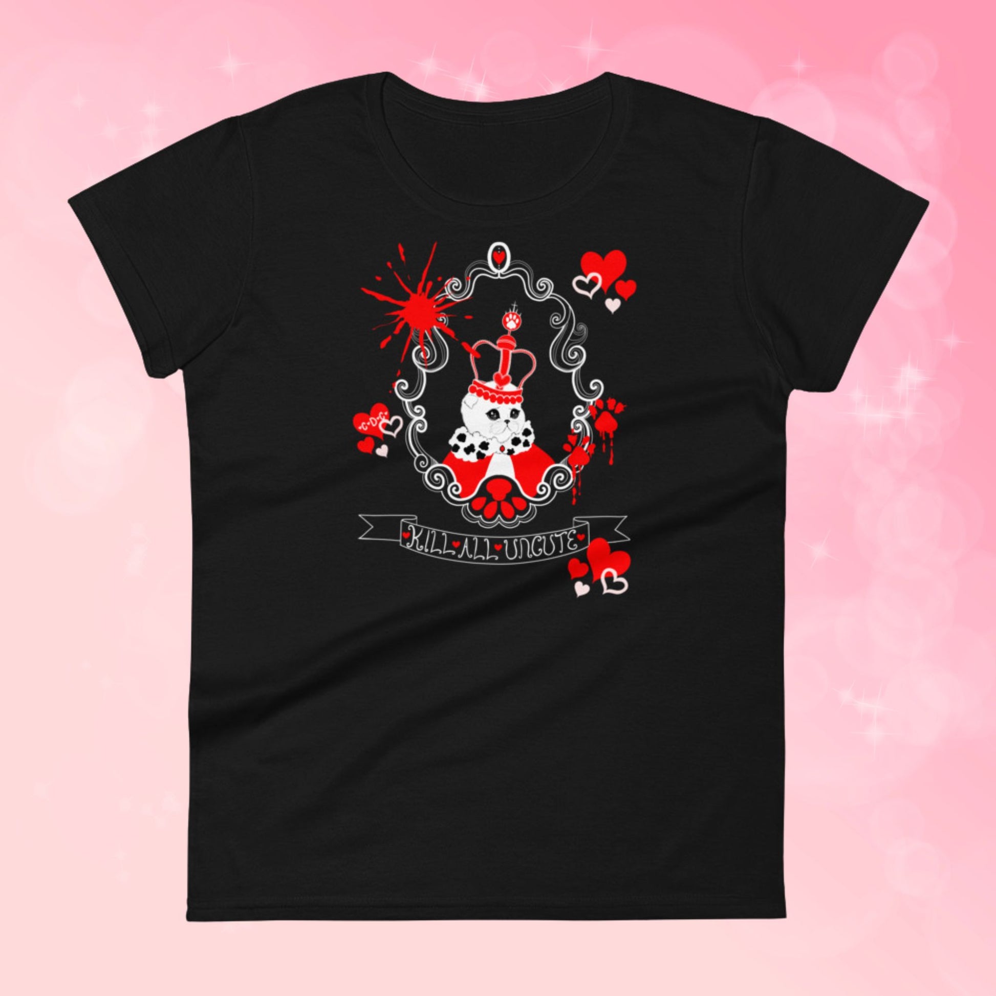 Crazy Royal Cat Kawaii Cat Shirt Creepy Cute T Shirt Gothic Lolita T Shirt Front.