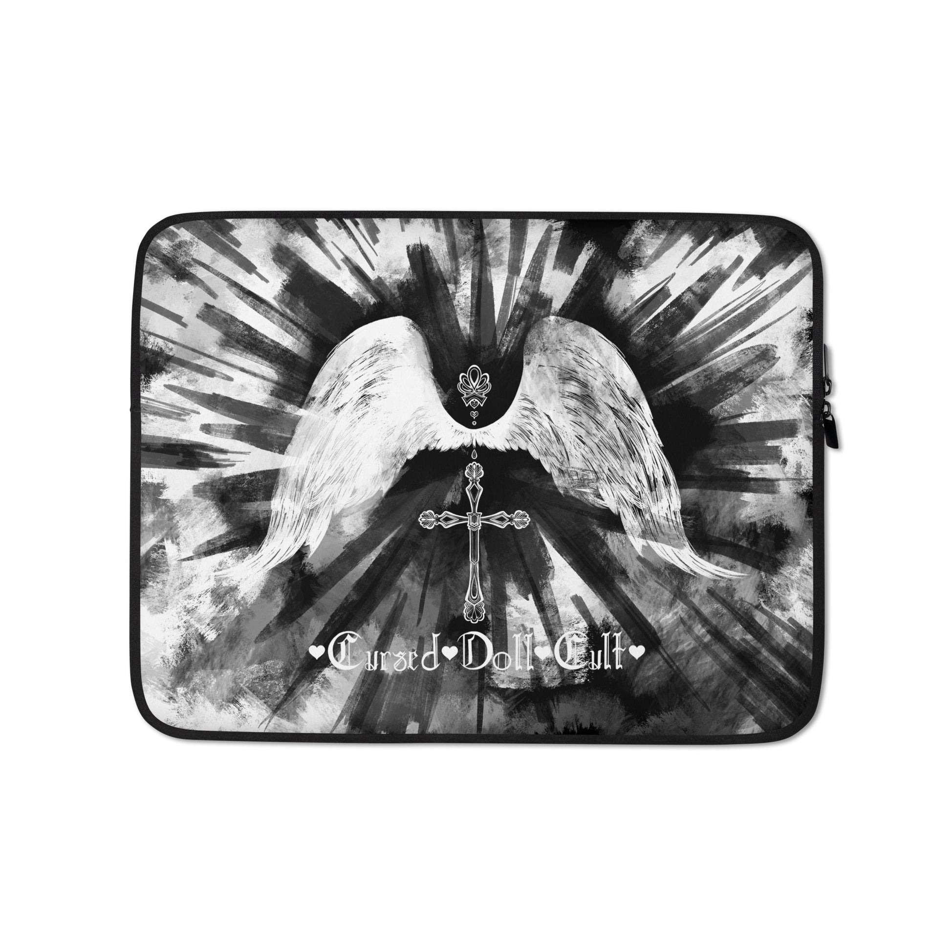 Gothic Laptop Sleeve with angel wings